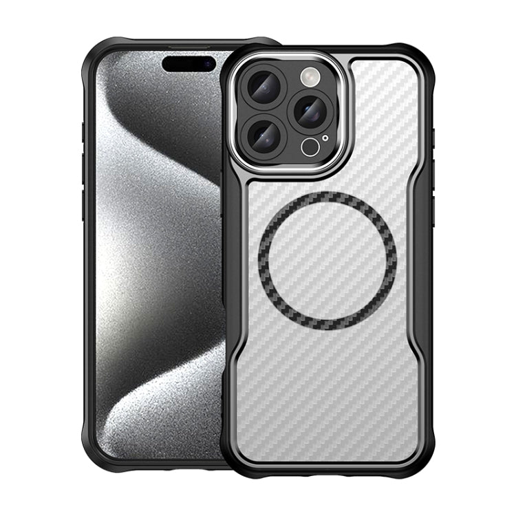 Carbon Fiber Texture MagSafe Translucent Phone Case, Series 3