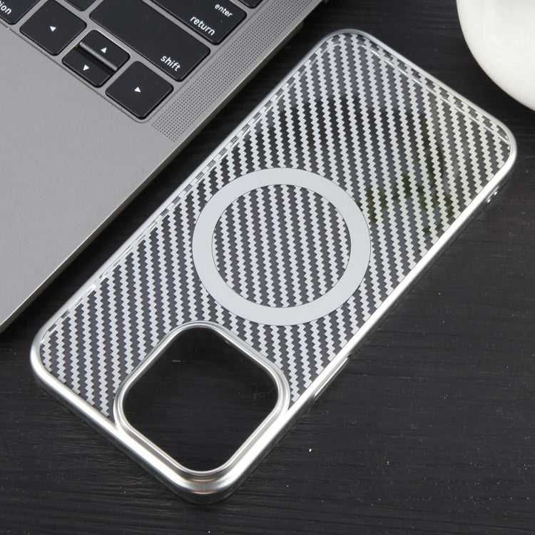 6D Plated Carbon Fiber Clear Magsafe PC Phone Case, For iPhone 15 Plus, For iPhone 15, For iPhone 14 Plus, For iPhone 14, For iPhone 14 Pro, For iPhone 14 Pro Max