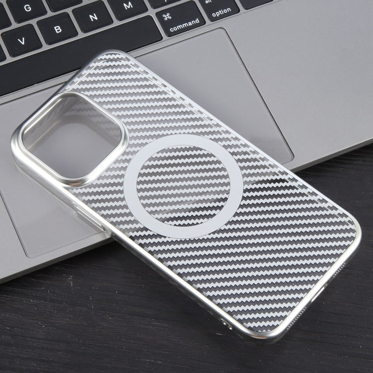 6D Plated Carbon Fiber Clear Magsafe PC Phone Case, Series 3