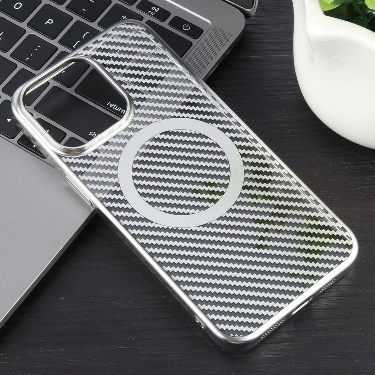 6D Plated Carbon Fiber Clear Magsafe PC Phone Case, Series 1