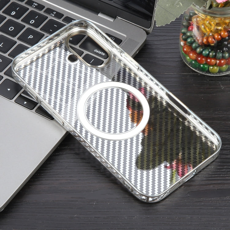 6D Plated Carbon Fiber Clear Magsafe PC Phone Case, Series 2