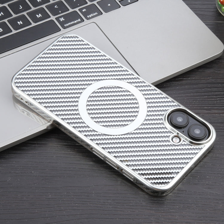 6D Plated Carbon Fiber Clear Magsafe PC Phone Case, Series 2