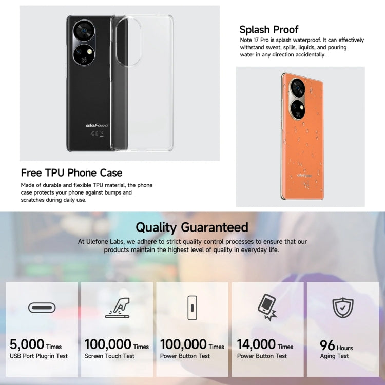 Ulefone Note 17 Pro, Screen Fingerprint, 6.78 inch Android 13 MediaTek Helio G99 MTK6789 Octa Core, NFC, Network: 4G, 12GB+256GB