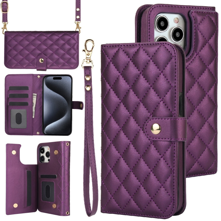 Crossbody Multifunction Rhombic Leather Phone Case, Series 2