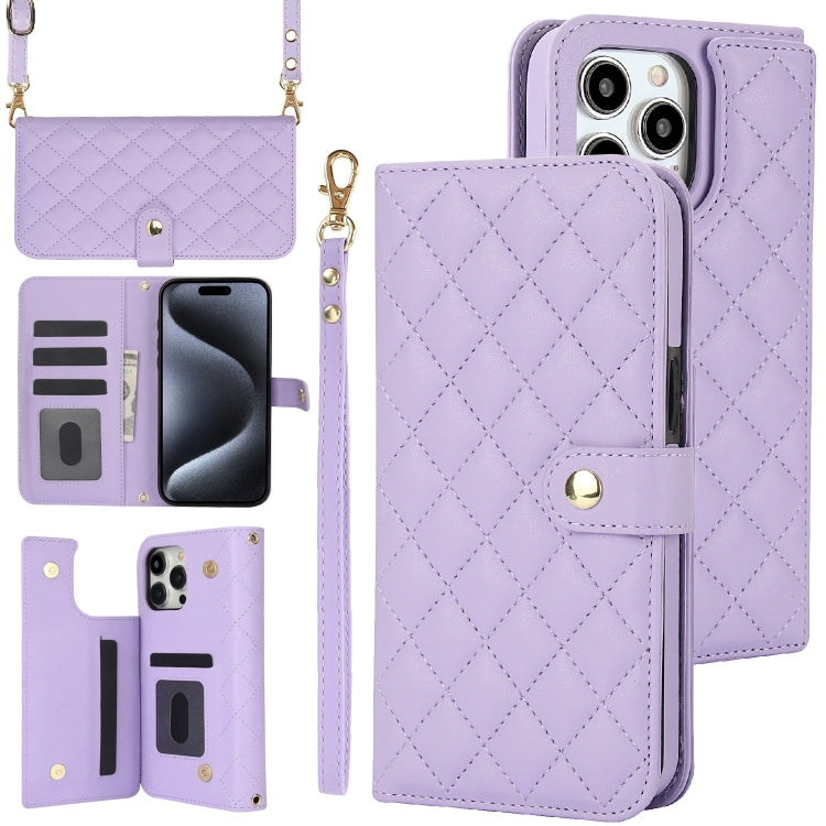 Crossbody Multifunction Rhombic Leather Phone Case, Series 2