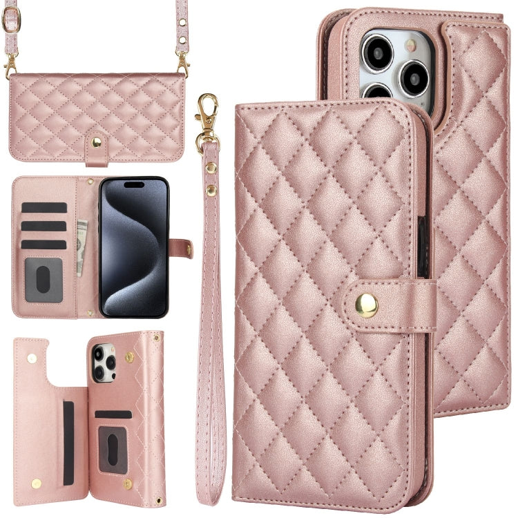 Crossbody Multifunction Rhombic Leather Phone Case, Series 5