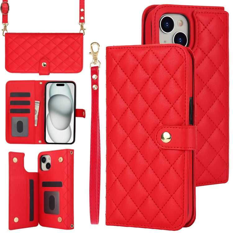 Crossbody Multifunction Rhombic Leather Phone Case, Series 4