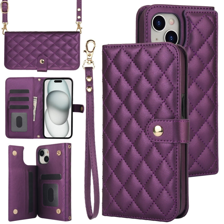 Crossbody Multifunction Rhombic Leather Phone Case, Series 4