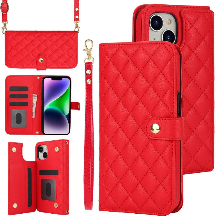 Crossbody Multifunction Rhombic Leather Phone Case, Series 7