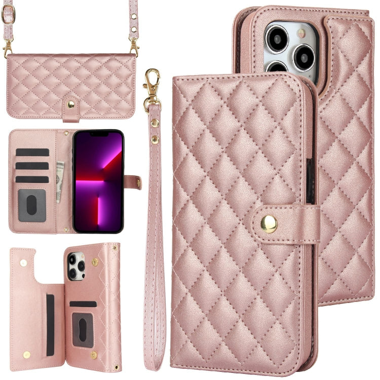 Crossbody Multifunction Rhombic Leather Phone Case, Series 1