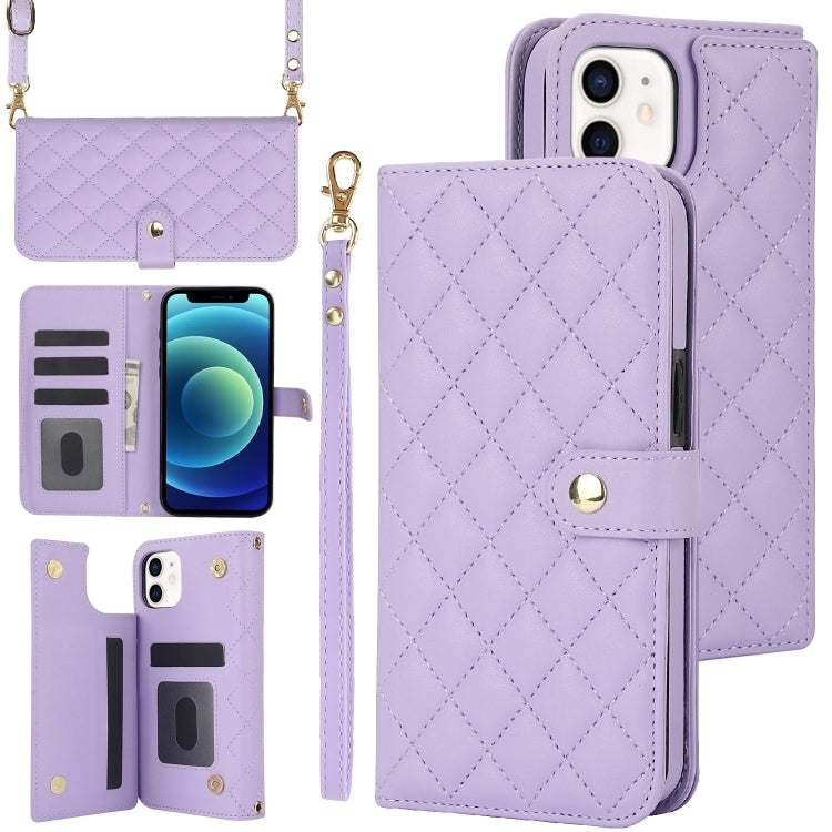 Crossbody Multifunction Rhombic Leather Phone Case, Series 5