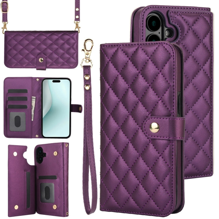 Crossbody Multifunction Rhombic Leather Phone Case, Series 4