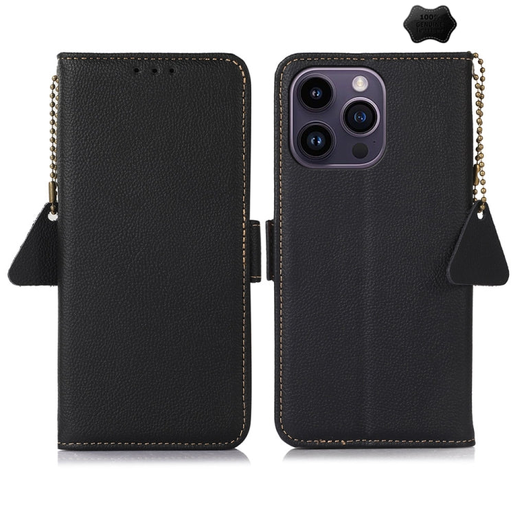 Side-Magnetic TJ Genuine Leather RFID Phone Case, For iPhone 16 Pro Max, For iPhone 16 Pro, For iPhone 16 Plus, For iPhone 16, For iPhone SE 2024