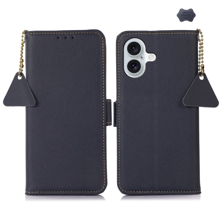 Side-Magnetic TJ Genuine Leather RFID Phone Case, For iPhone 16 Pro Max, For iPhone 16 Pro, For iPhone 16 Plus, For iPhone 16, For iPhone SE 2024