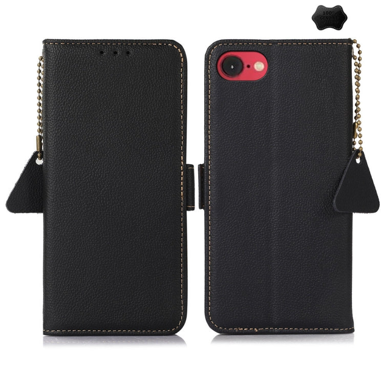 Side-Magnetic TJ Genuine Leather RFID Phone Case, For iPhone 16 Pro Max, For iPhone 16 Pro, For iPhone 16 Plus, For iPhone 16, For iPhone SE 2024