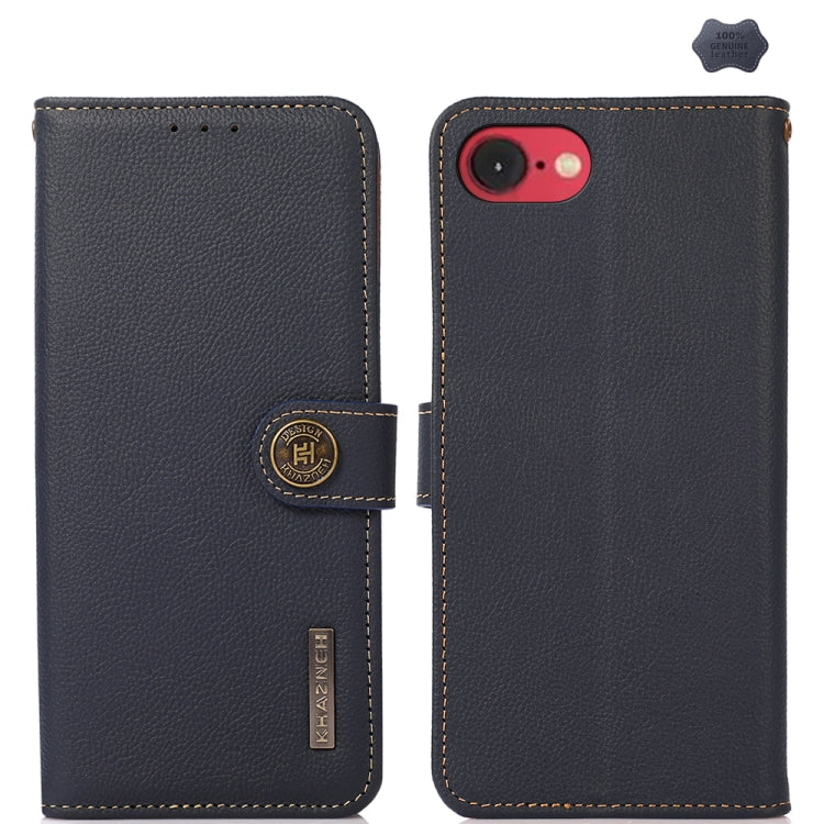 KHAZNEH Custer Genuine Leather RFID Phone Case, For iPhone 16 Pro Max, For iPhone 16 Pro, For iPhone 16 Plus, For iPhone 16, For iPhone SE 2024