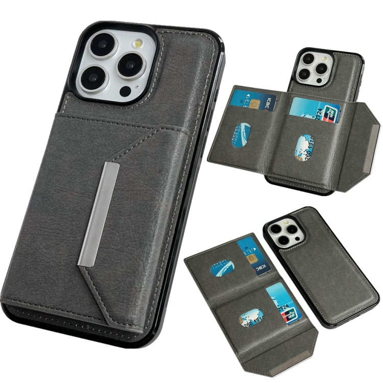 Solid Color Metal Buckle Card Slots Bag Phone Case, Series 3