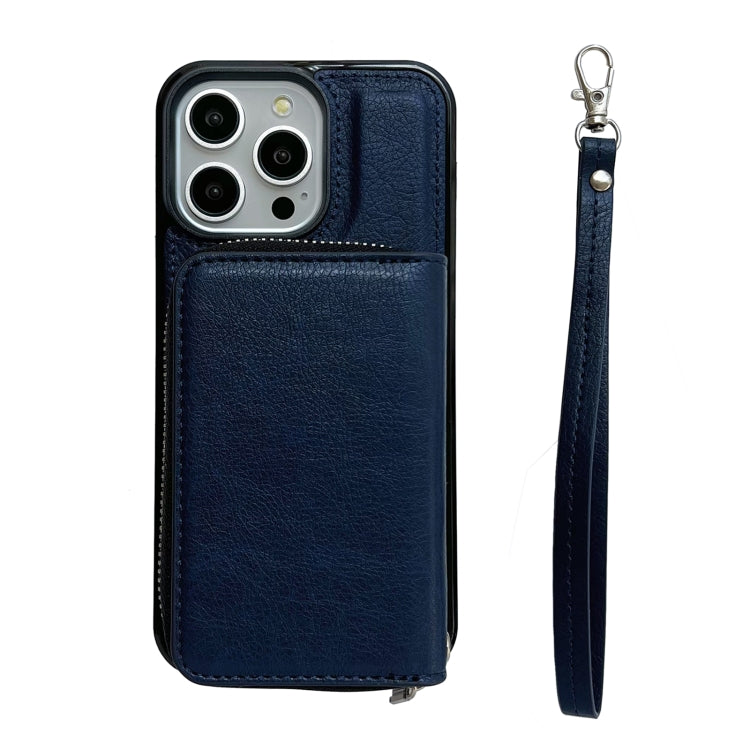 Solid Color Zipper 11-Card Slots Bag Phone Case with Lanyard, For iPhone 14 Pro, For iPhone 14 Pro Max, For iPhone 13 Pro Max, For iPhone 13 Pro, For iPhone 12 / 12 Pro, For iPhone 12 Pro Max