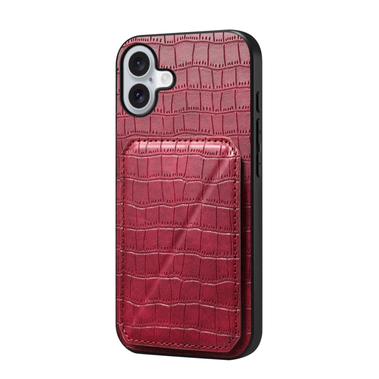 Imitation Crocodile Leather Back Phone Case with Holder