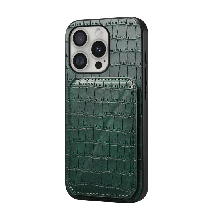 Imitation Crocodile Leather Back Phone Case with Holder