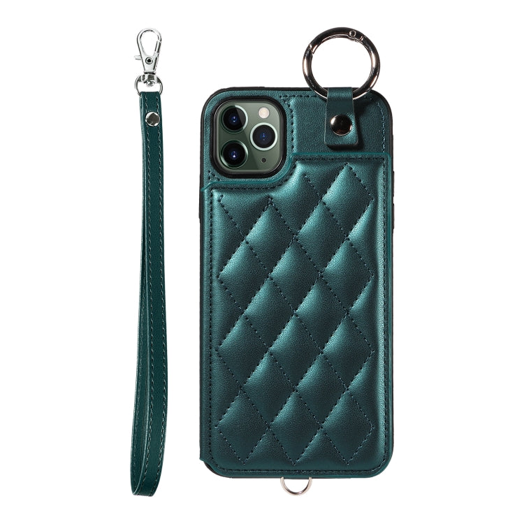 Rhombic Texture Card Bag Phone Case with Short Lanyard, Series 2