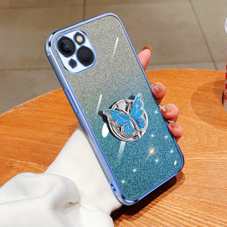 Plated Gradient Glitter Butterfly Holder TPU Phone Case, Series 2