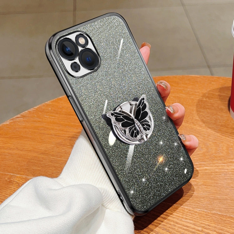 Plated Gradient Glitter Butterfly Holder TPU Phone Case, Series 2