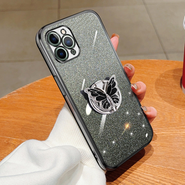 Plated Gradient Glitter Butterfly Holder TPU Phone Case, Series 2