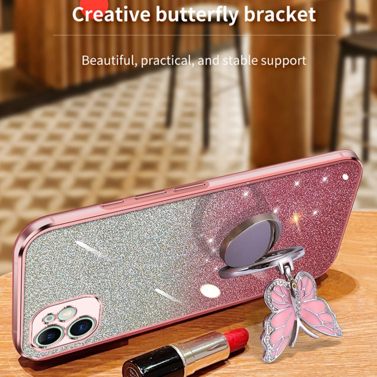 Plated Gradient Glitter Butterfly Holder TPU Phone Case, Series 1