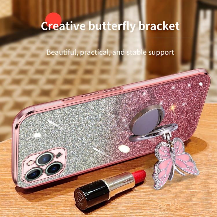 Plated Gradient Glitter Butterfly Holder TPU Phone Case, Series 4