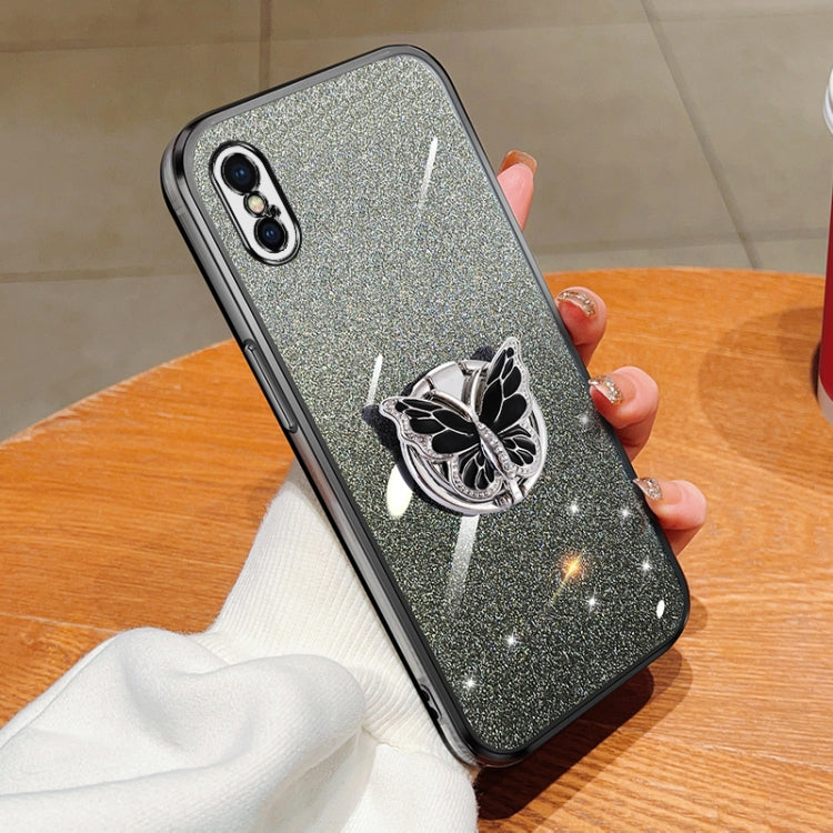 Plated Gradient Glitter Butterfly Holder TPU Phone Case, Series 2