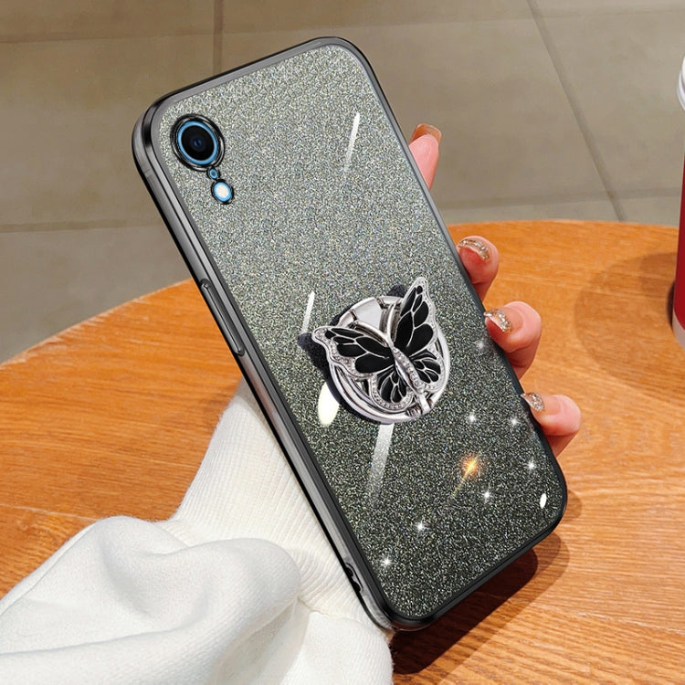 Plated Gradient Glitter Butterfly Holder TPU Phone Case, Series 1