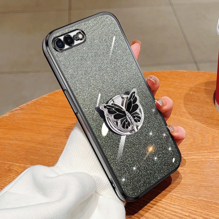 Plated Gradient Glitter Butterfly Holder TPU Phone Case, Series 4