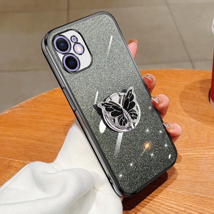 Plated Gradient Glitter Butterfly Holder TPU Phone Case, Series 1