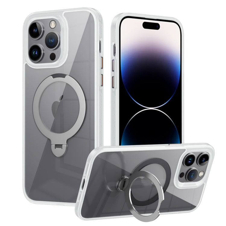 Transparent MagSafe Magnetic Rotating Ring Holder Phone Case, Series 2