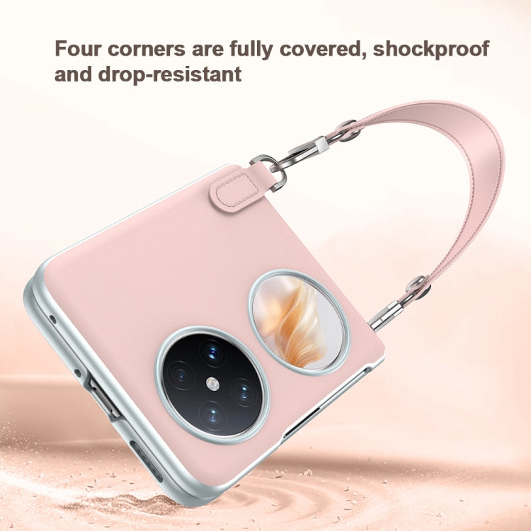 SULADA Skin Feel Liquid Leather Phone Case with Strap, For Huawei nova Flip, For Huawei Pocket 2, For Huawei P50 Pocket / Pocket S