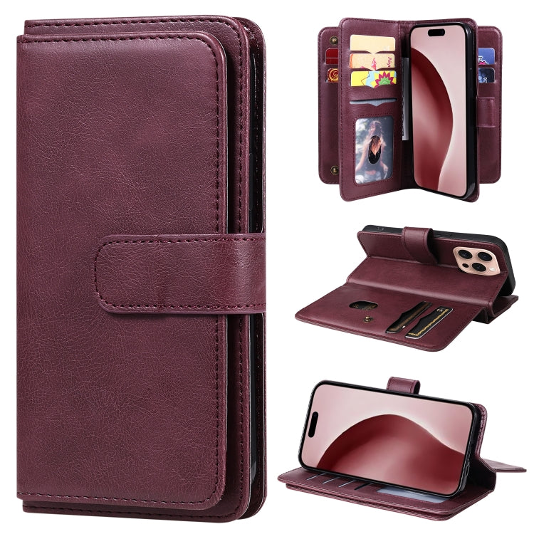 Multi-Function Wallet 10 Card Slots Leather Phone Case