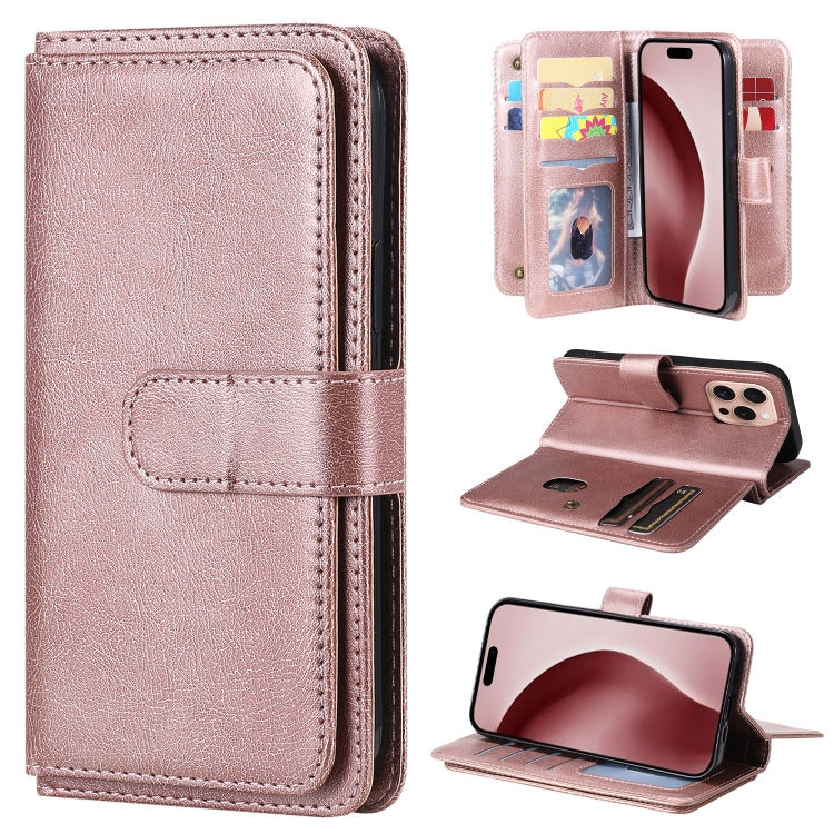 Multi-Function Wallet 10 Card Slots Leather Phone Case