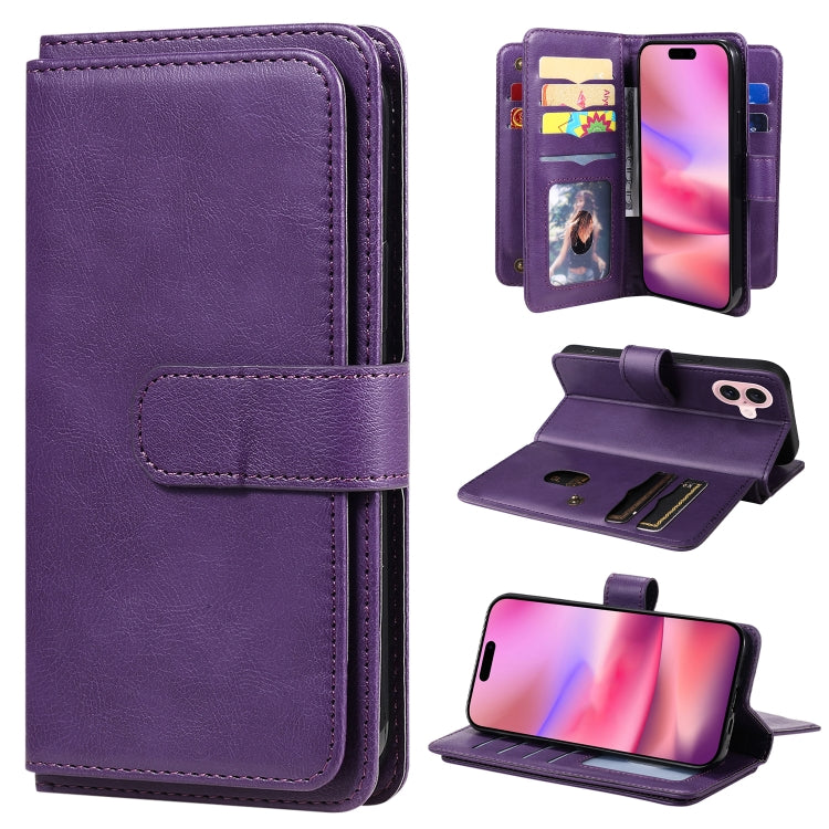 Multi-Function Wallet 10 Card Slots Leather Phone Case