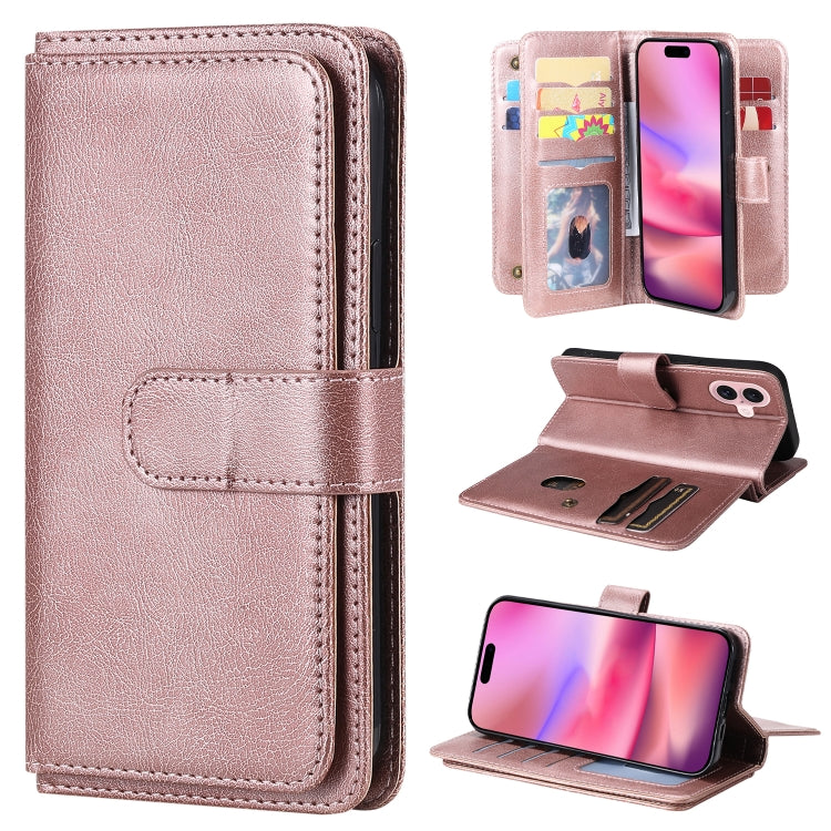 Multi-Function Wallet 10 Card Slots Leather Phone Case