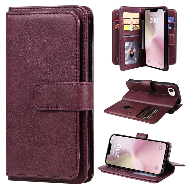 Multi-Function Wallet 10 Card Slots Leather Phone Case