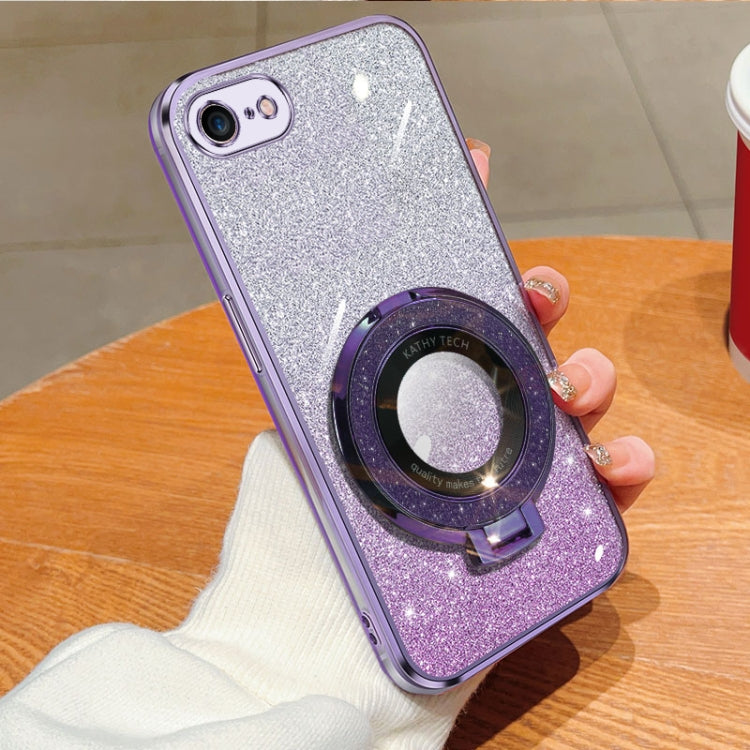 Plated Gradient Glitter Round Holder TPU Phone Case, Series 1