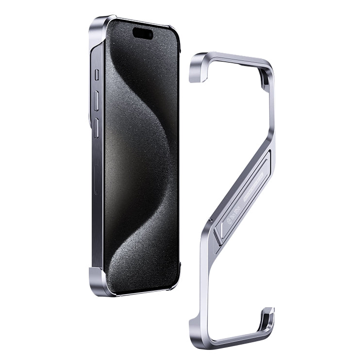 S-shaped Stand Frameless Metal Phone Case