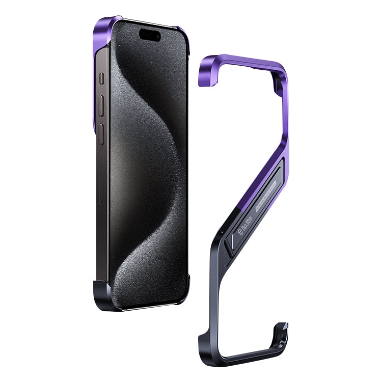 S-shaped Stand Frameless Metal Phone Case