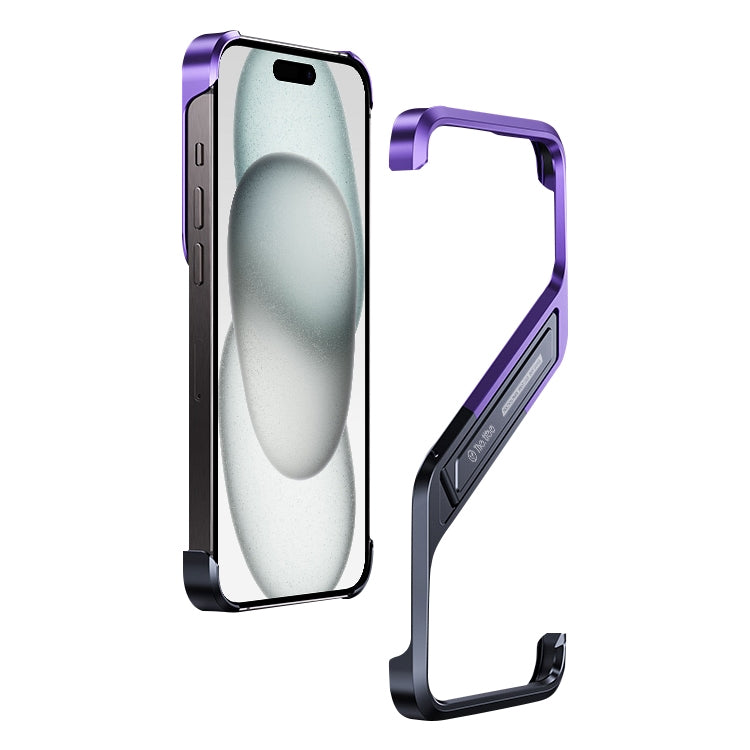 S-shaped Stand Frameless Metal Phone Case