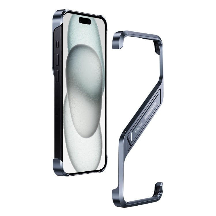 S-shaped Stand Frameless Metal Phone Case