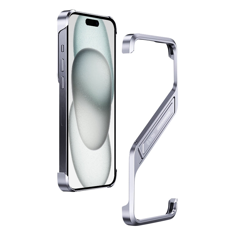 S-shaped Stand Frameless Metal Phone Case