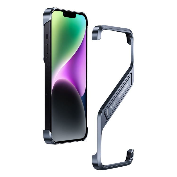 S-shaped Stand Frameless Metal Phone Case