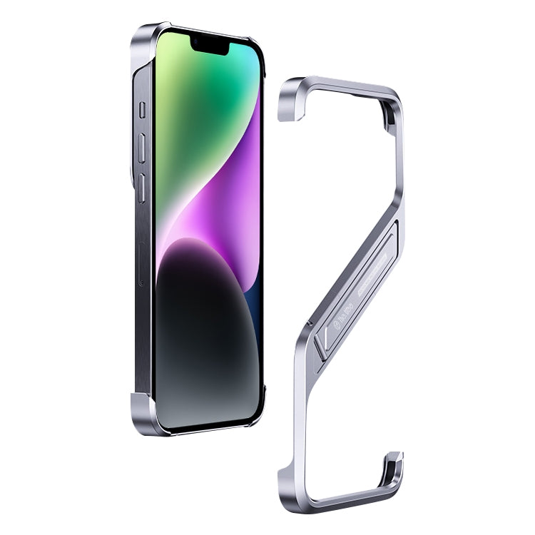 S-shaped Stand Frameless Metal Phone Case