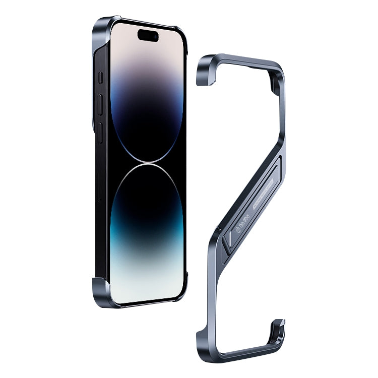 S-shaped Stand Frameless Metal Phone Case